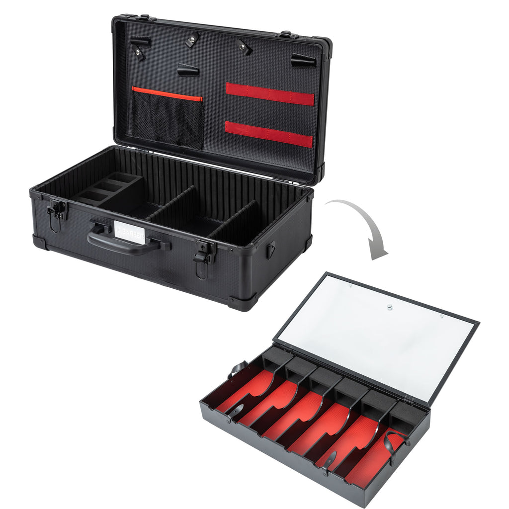 Professional Portable Barber Case for 6 Clippers and Supplies by JC Barber - JBC004