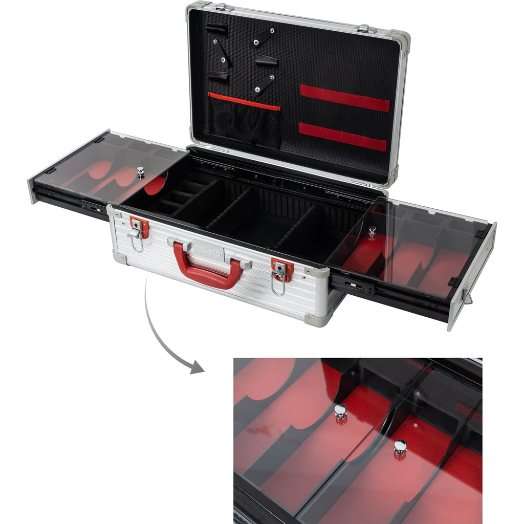Professional Portable Barber Case for 6 Clippers Sliding Tray and Supplies by JC Barber - JBC005