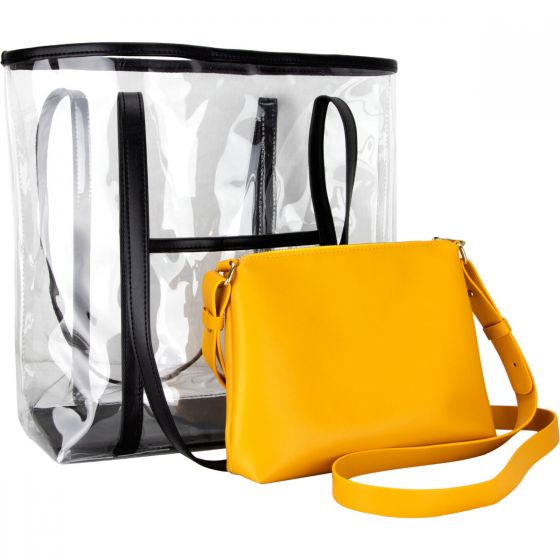 Tornabuoni 2-in-1 Clear Shoulder Tote Bag-VB003 - eBest Makeup Cases