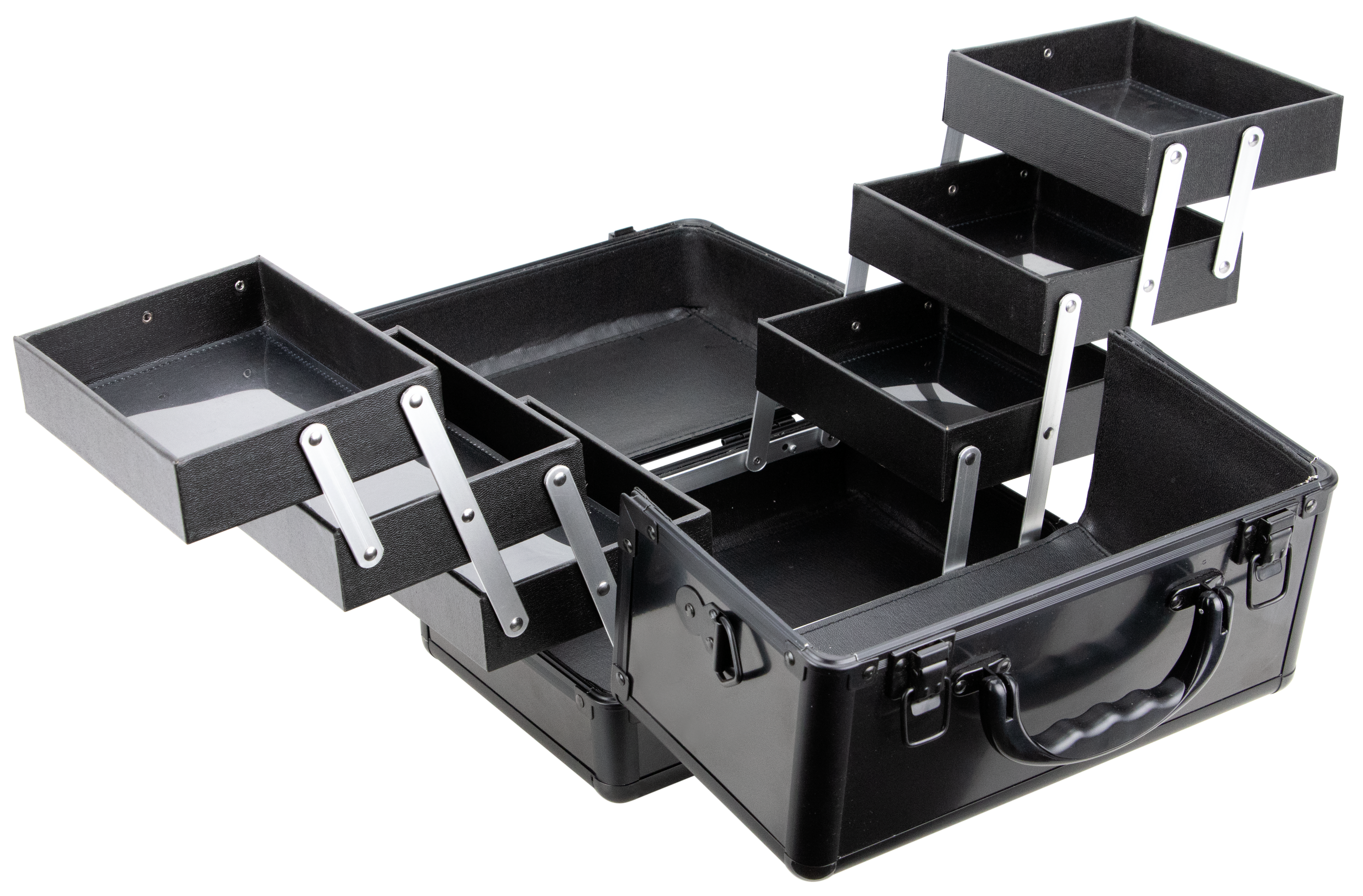 Santa Maria Aluminum Finish Makeup Case w/Accordion Trays by Ver