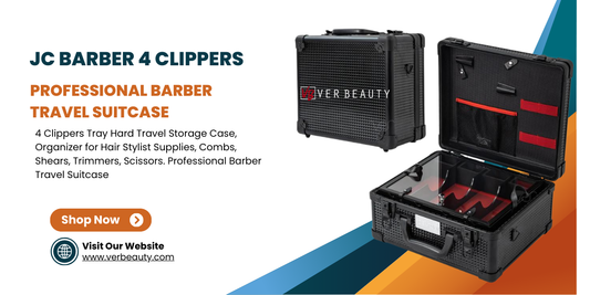 Professional Portable Barber Case for 4 Clippers & Supplies by Ver Beauty