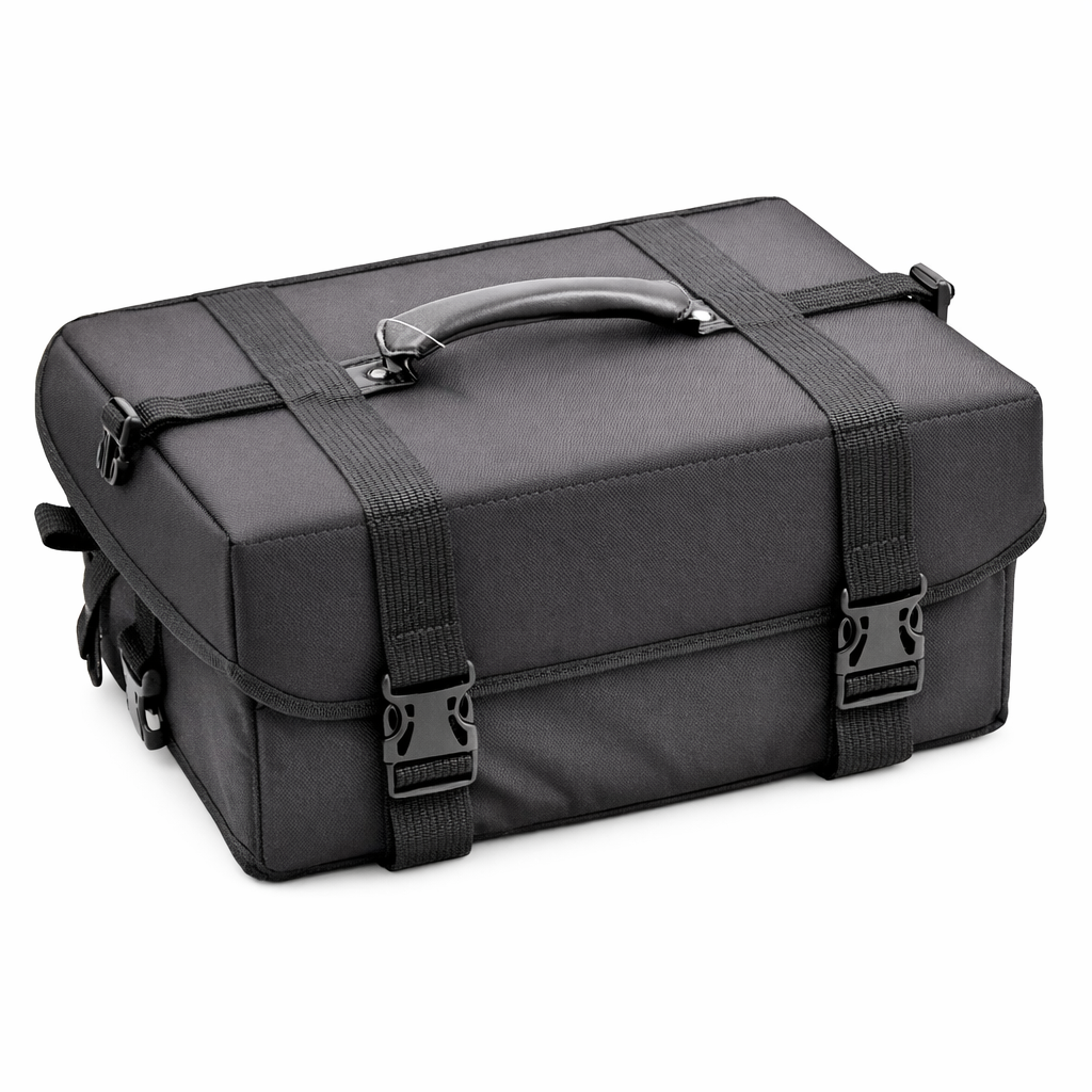 Professional Soft‑Sided Makeup Train Case – 1680D Nylon Cosmetic Organizer with Removable Trays, Brush Holder & Shoulder Strap