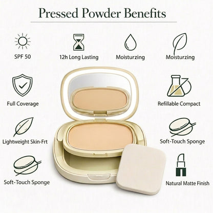 VER Beauty LED Mirror Pressed Powder Compact – Light Medium Neutral