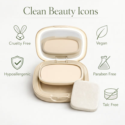 VER Beauty LED Mirror Pressed Powder Compact – Medium Neutral