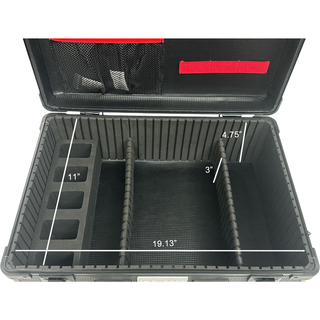 Professional Portable Barber Case for 6 Clippers and Supplies by JC Barber - JBC004