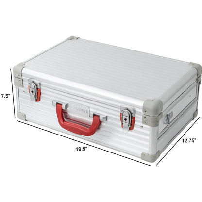 Professional Portable Barber Case for 6 Clippers Sliding Tray and Supplies by JC Barber - JBC005
