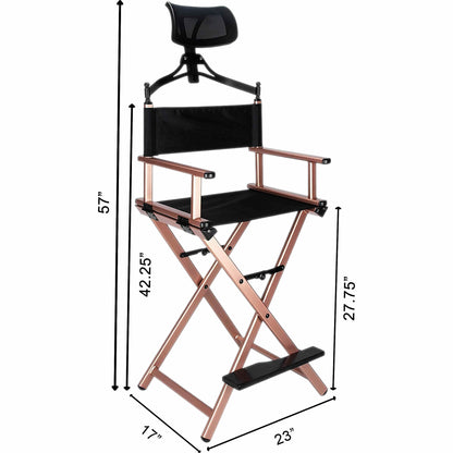 Taddea Aluminum Lightweight Director Foldable Chair with Headrest by Ver Beauty - JMH002