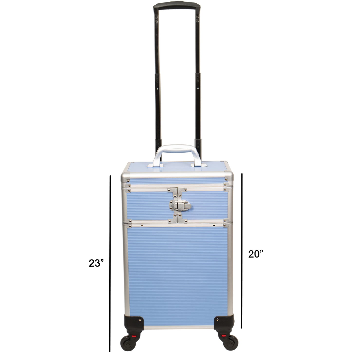 7-in-1 Four Wheels Professional Rolling Makeup Nail Tech Case with Clear Panel Nail Polishes Holder and Removable Tray by VER Beauty - JMT002