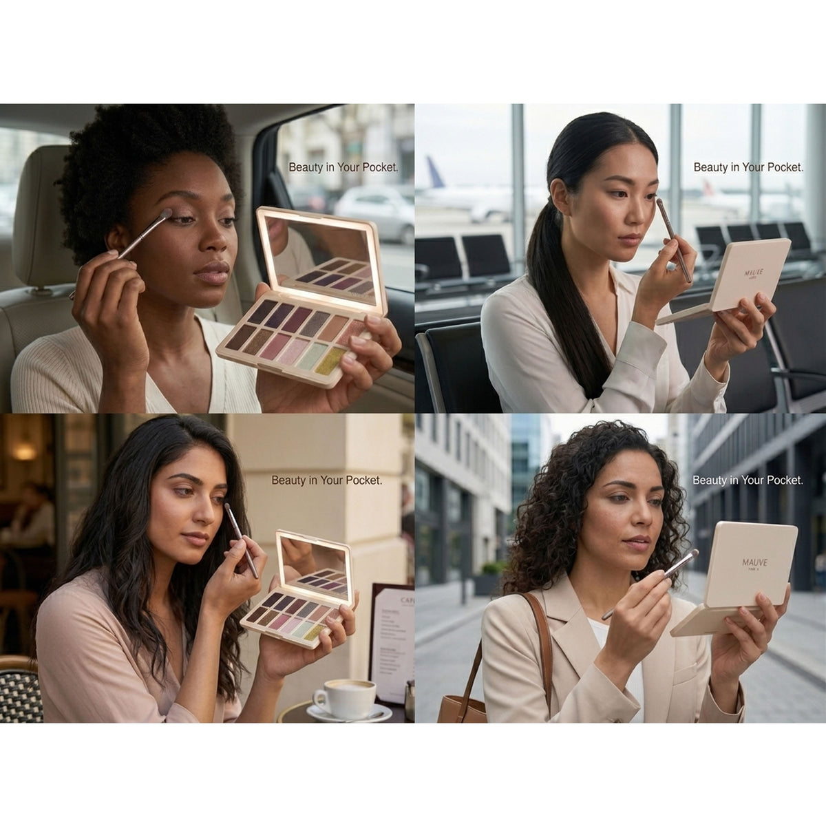 VER Beauty 12‑Color Eyeshadow Palette with USB‑C LED Mirror — Long‑Wear, High Pigment, Clean Beauty