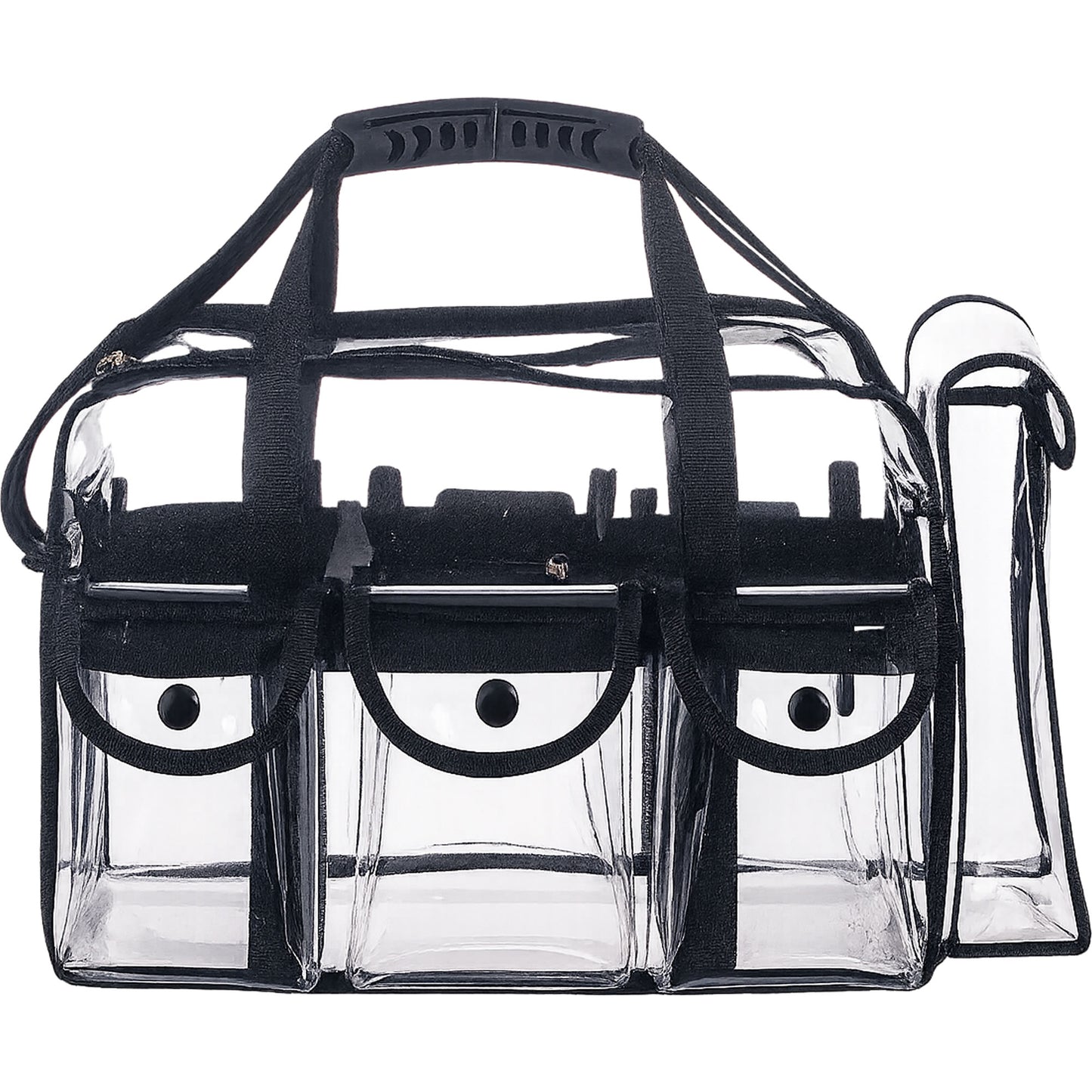 VER Beauty Clear Vinyl Shoulder Bag – 6-Pocket Transparent Organizer