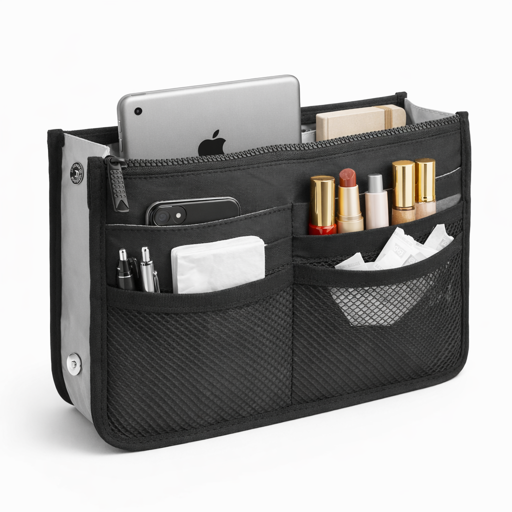 VER Beauty Handbag Organizer Insert – Expandable Multi-Pocket Purse Organizer