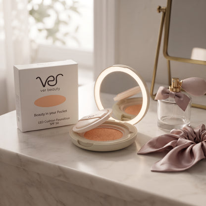 VER Beauty LED Cushion Foundation Compact – Intense Medium Neutral