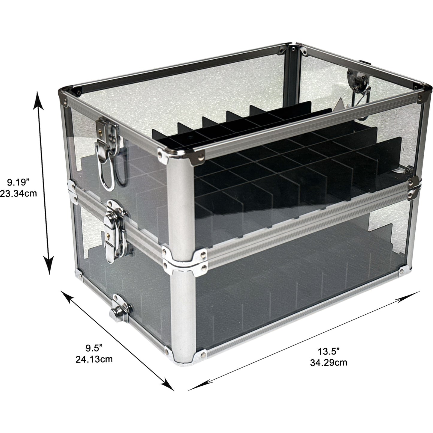 Porcellana 2pcs. Transparent Armored Acrylic Nail/Makeup Case Organizer