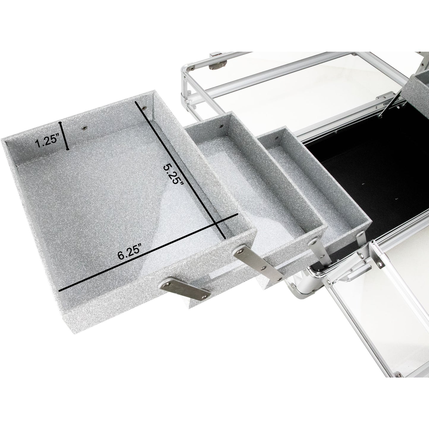 VER Beauty Aluminum & Acrylic Makeup Train Case – 6-Tier Accordion Trays & Locking Organizer