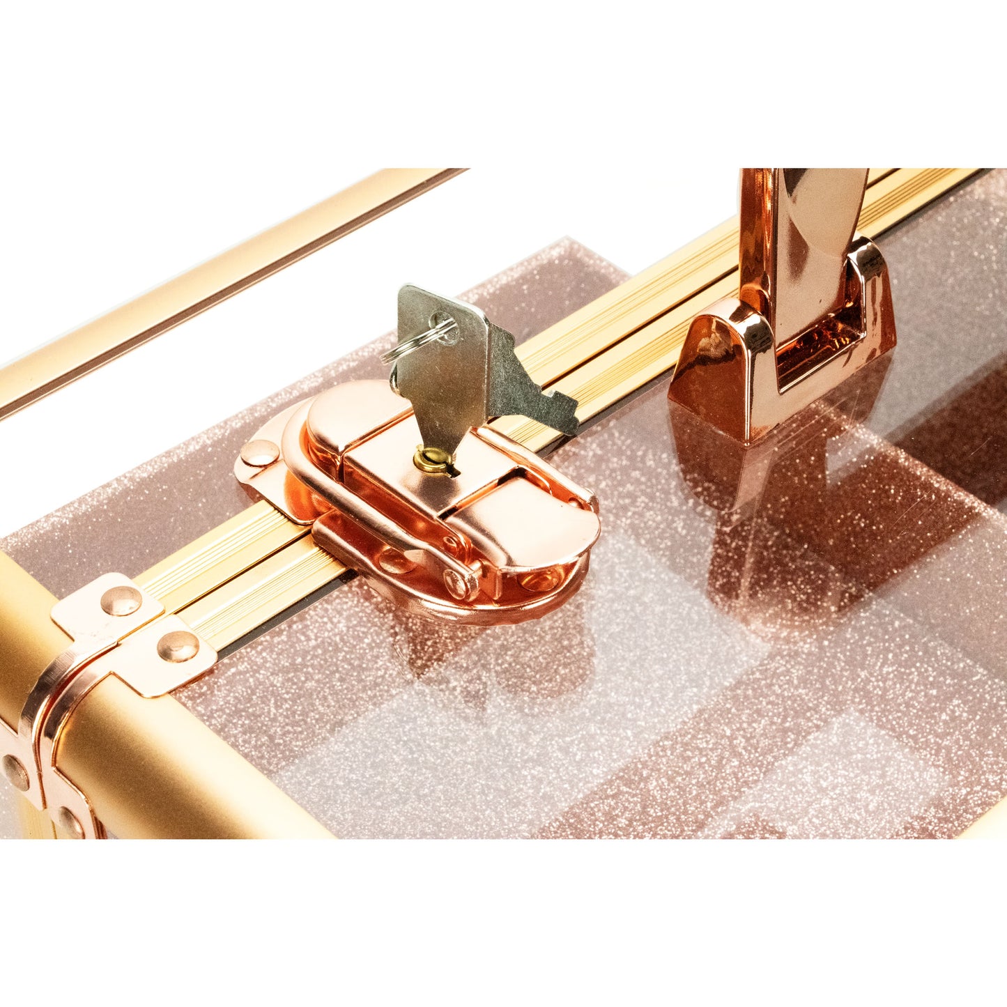 VER Beauty Premium Aluminum & Acrylic Makeup Train Case – 6‑Tier Accordion Trays, Locking Cosmetic Organizer, Heavy‑Duty Travel Storage