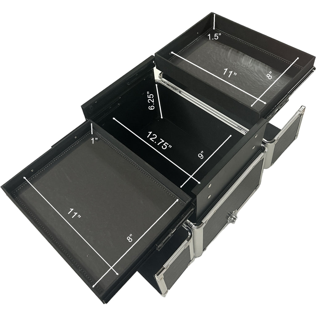 Romite Train Case Organizer with Extendable Trays-VP019