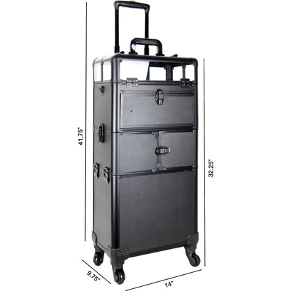 Centani Professional 4 Wheels Rolling Makeup Nail Case with Drawer and Extendable Trays by Ver Beauty-VT005