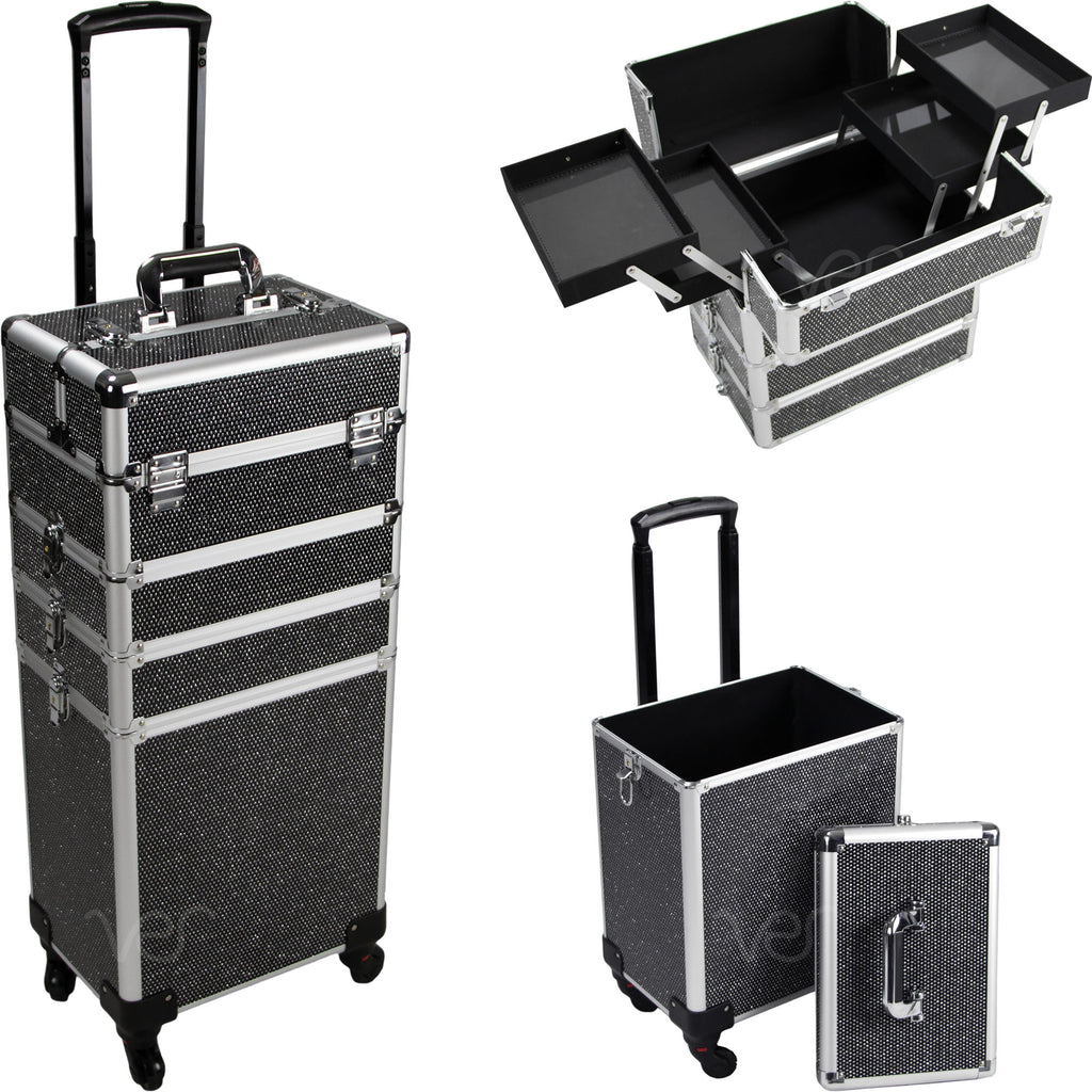 Ravano 9-in1 Four Wheels Professional Rolling Makeup Case by VER Beauty-VT020