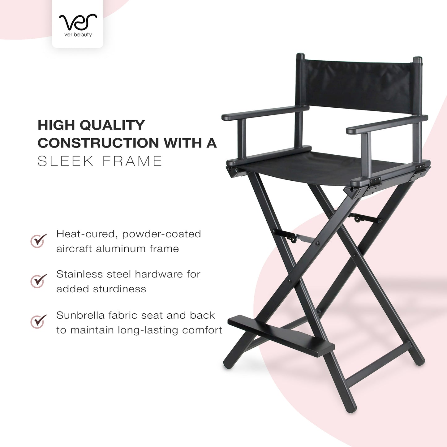 Taddea Aluminum Lightweight Director Chair by Ver Beauty - JMH001
