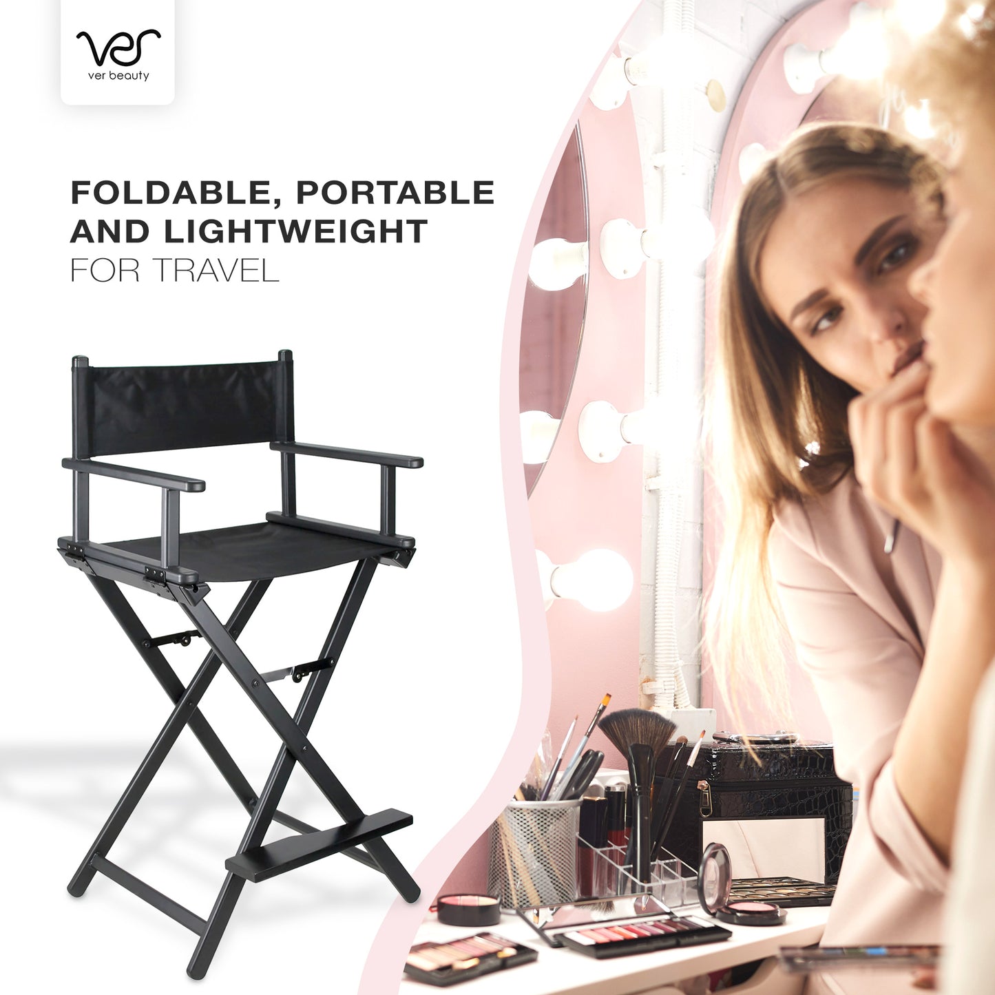 Taddea Aluminum Lightweight Director Chair by Ver Beauty - JMH001