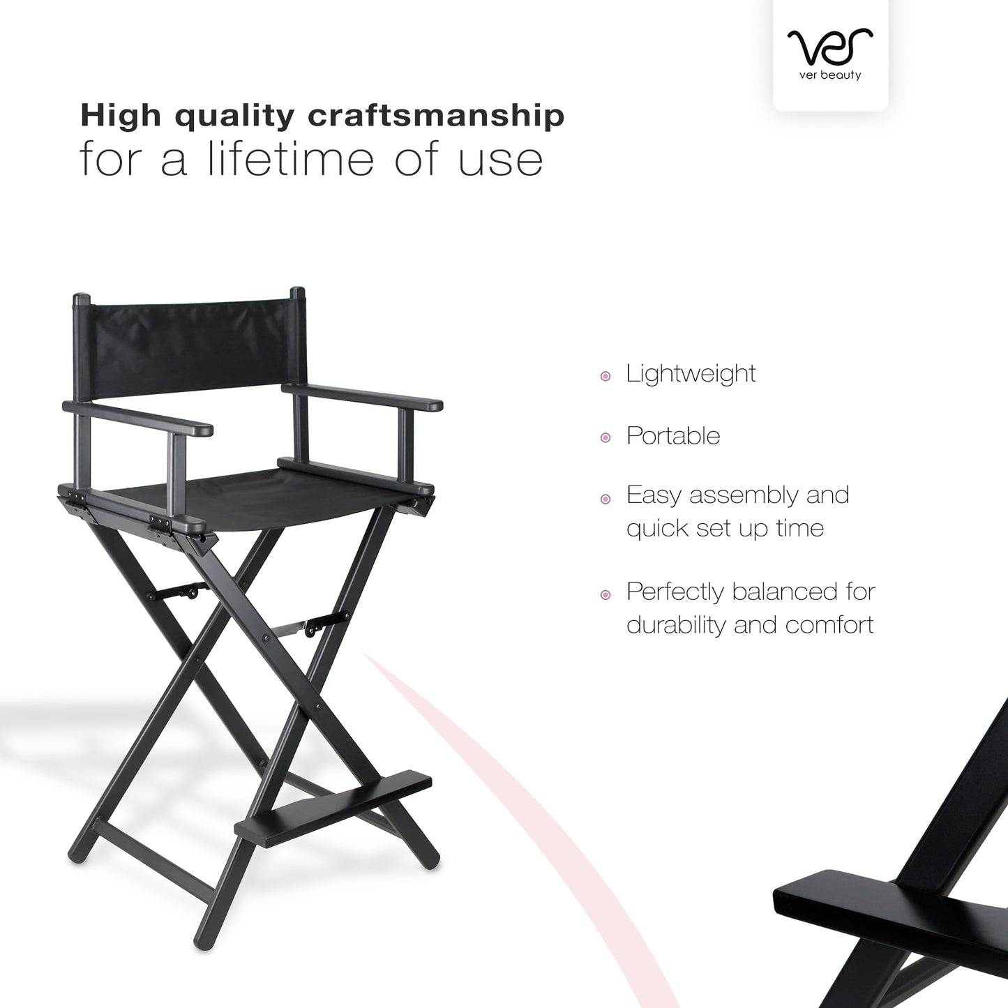Taddea Aluminum Lightweight Director Chair by Ver Beauty - JMH001