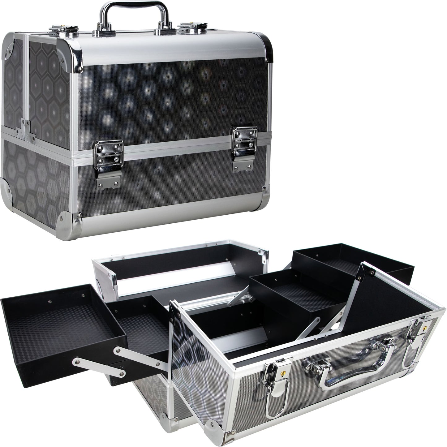 Trinita Makeup Case Organizer with 4 Extendable Trays by Ver Beauty