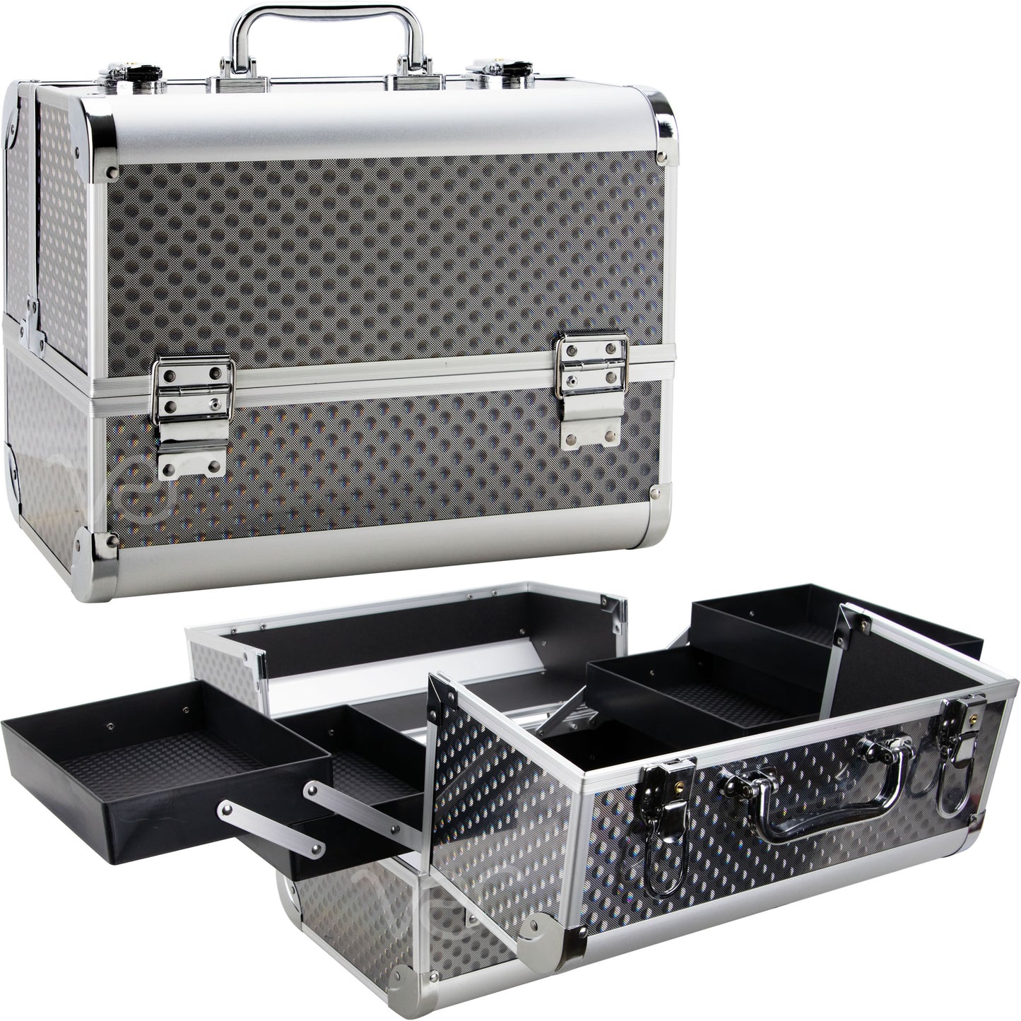 Trinita Makeup Case Organizer with 4 Extendable Trays by Ver Beauty