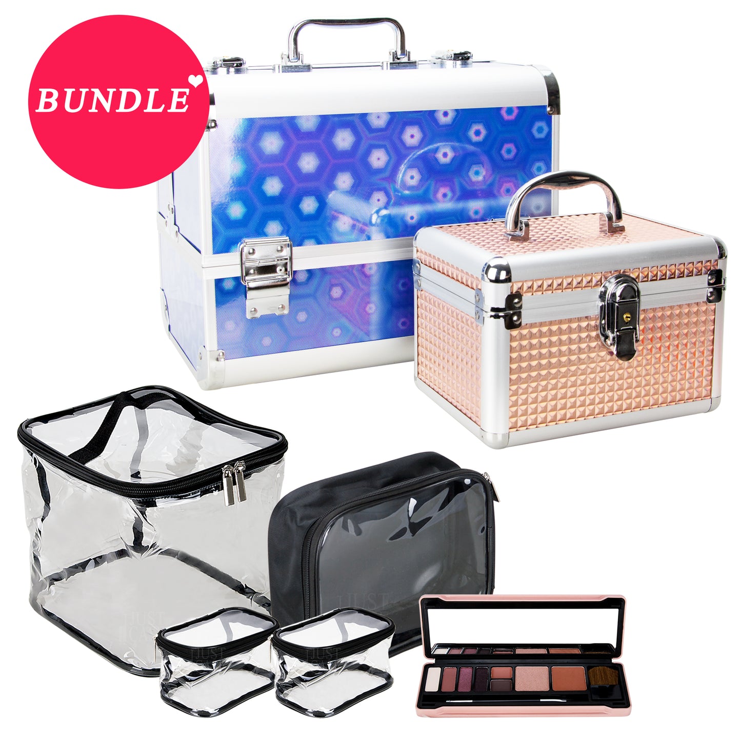 MDG SCP003- Makeup Case Organizer with Makeup Bags and Makeup Palette by VER BEAUTY