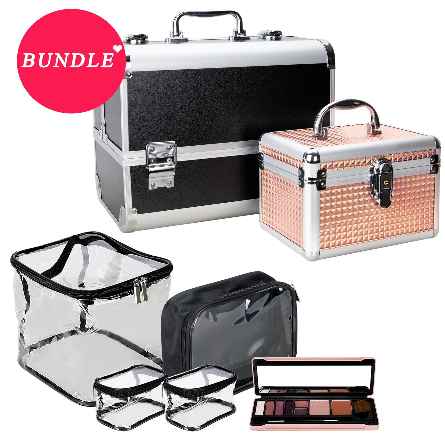 MDG SCP003- Makeup Case Organizer with Makeup Bags and Makeup Palette by VER BEAUTY