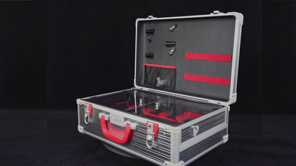 Professional Portable Barber Case for 6 Clippers Sliding Tray and Supplies by JC Barber - JBC005
