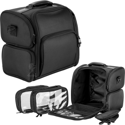 Quintavale Soft Sided Black Nylon Professional Makeup Case by Hiker-HK3603 - eBest Makeup Cases