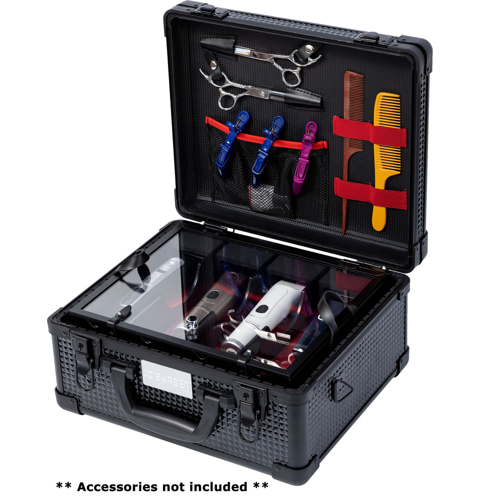 Professional Portable Barber Case for 4 Clippers and Supplies by JC Barber - JBC001