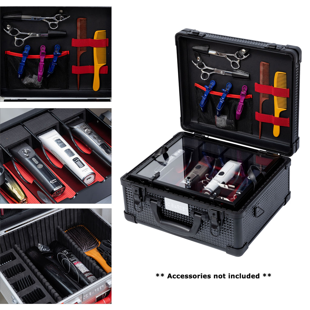 Professional Portable Barber Case for 4 Clippers and Supplies by JC Barber - JBC001