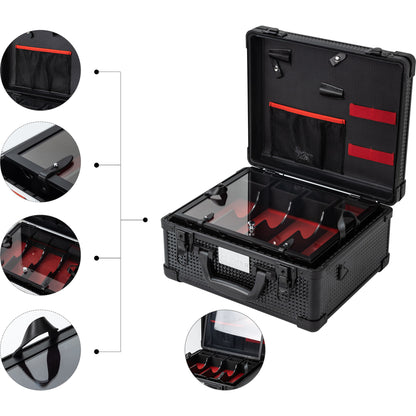 Professional Portable Barber Case for 4 Clippers and Supplies by JC Barber - JBC001
