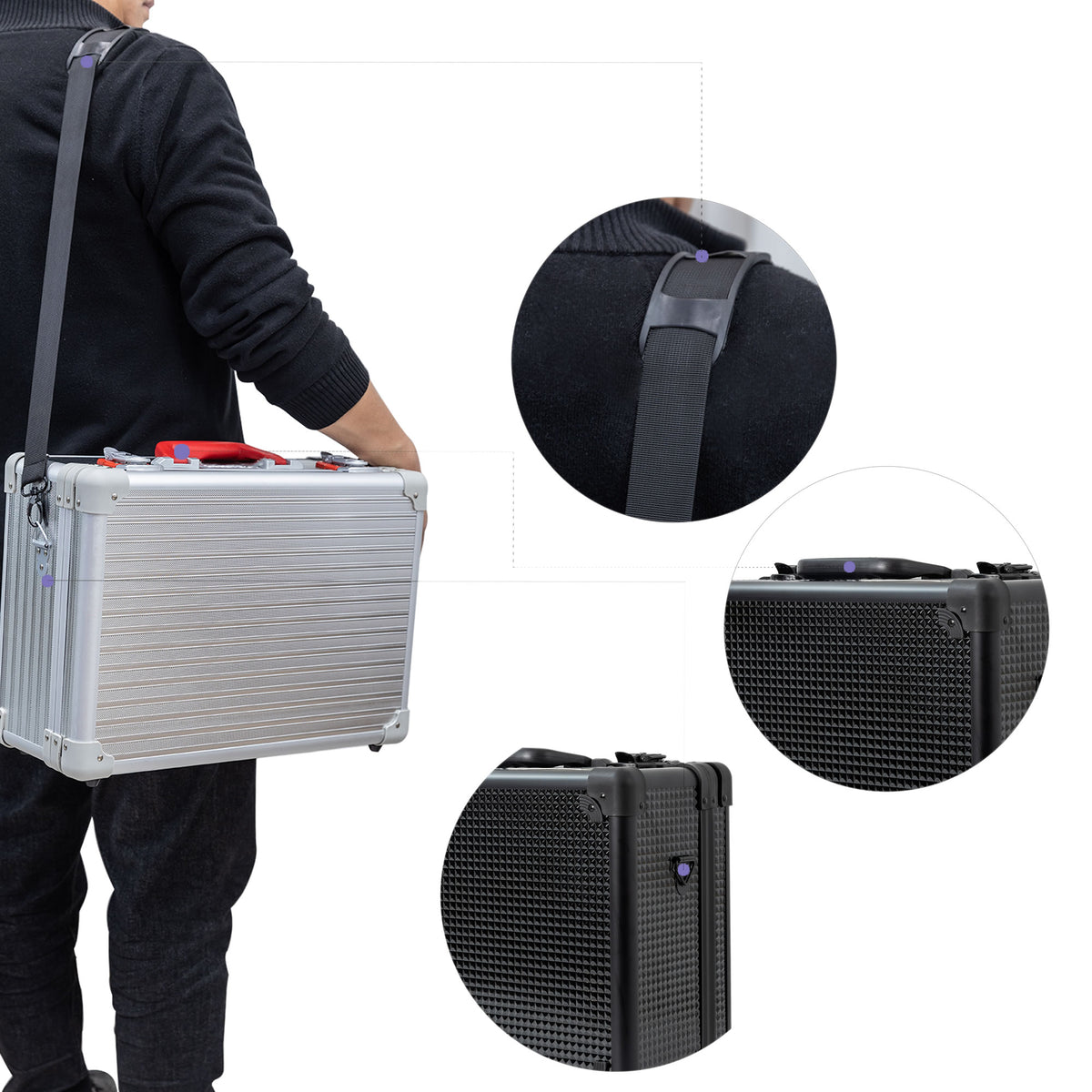 Professional Portable Barber Case for 5 Clippers and Supplies by JC Barber - JBC002