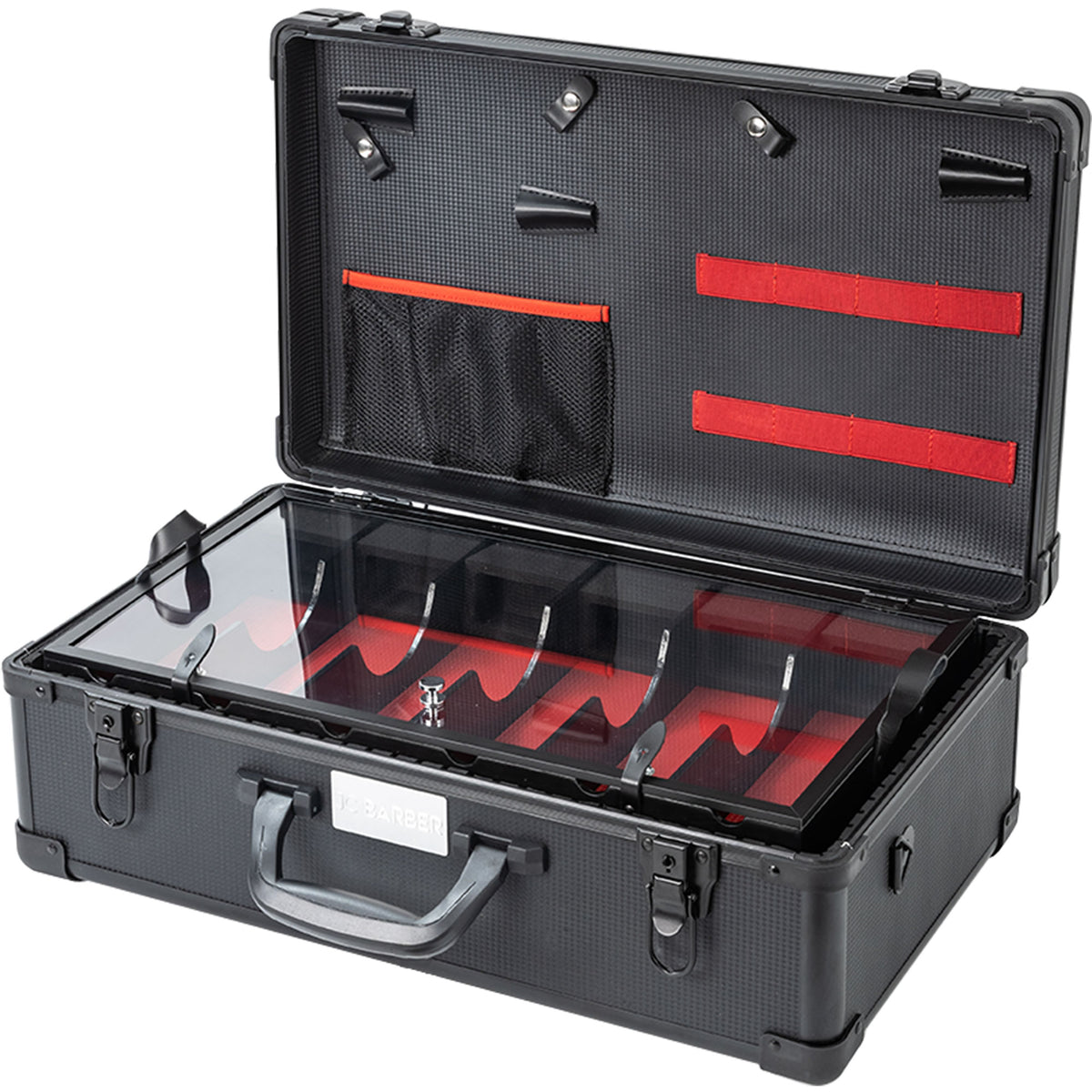 Professional Portable Barber Case for 6 Clippers and Supplies by JC Barber - JBC004