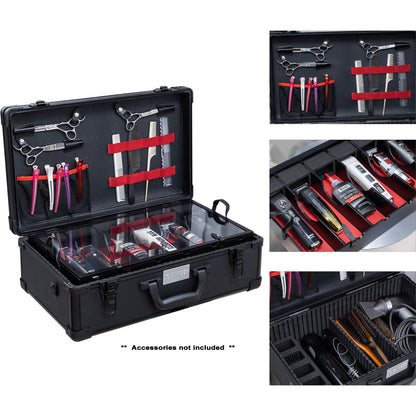 Professional Portable Barber Case for 6 Clippers and Supplies by JC Barber - JBC004