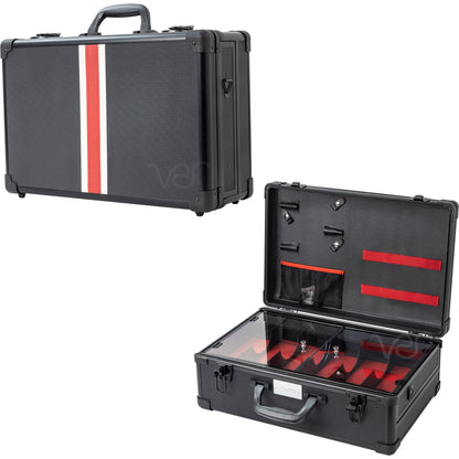 Professional Portable Barber Case for 6 Clippers Sliding Tray and Supplies by JC Barber - JBC005