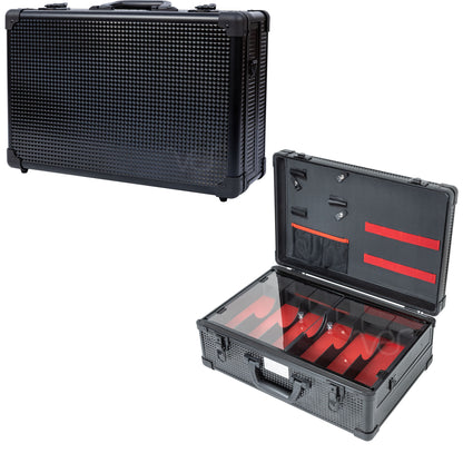Professional Portable Barber Case for 6 Clippers Sliding Tray and Supplies by JC Barber - JBC005