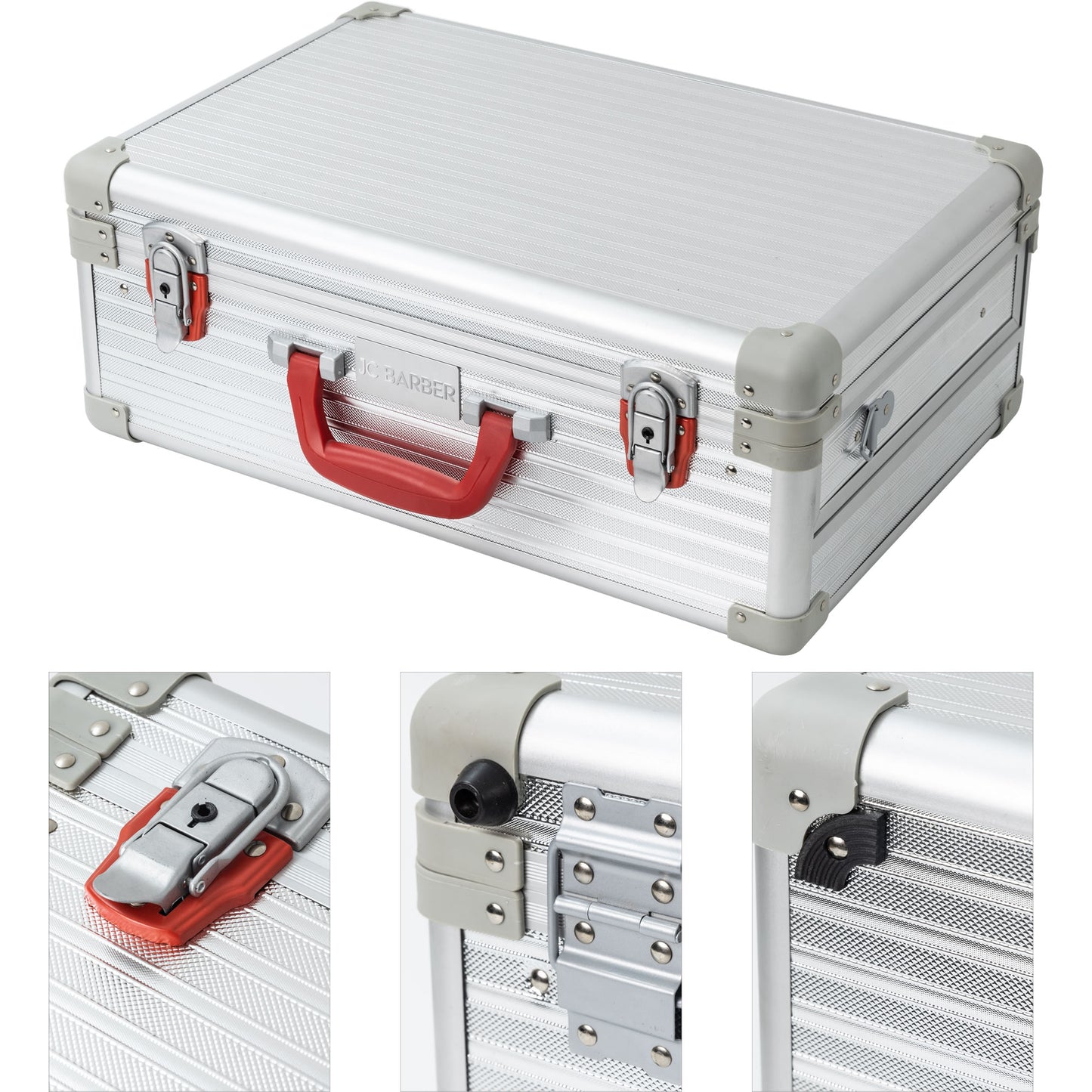 Professional Portable Barber Case for 6 Clippers Sliding Tray and Supplies by JC Barber - JBC005