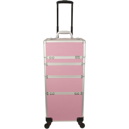 6-in-1 Four Wheels Professional Rolling Makeup Cosmetic Case with Easy Slide Trays and Removable Tray by VER Beauty - JMT001