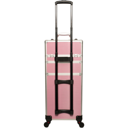6-in-1 Four Wheels Professional Rolling Makeup Cosmetic Case with Easy Slide Trays and Removable Tray by VER Beauty - JMT001