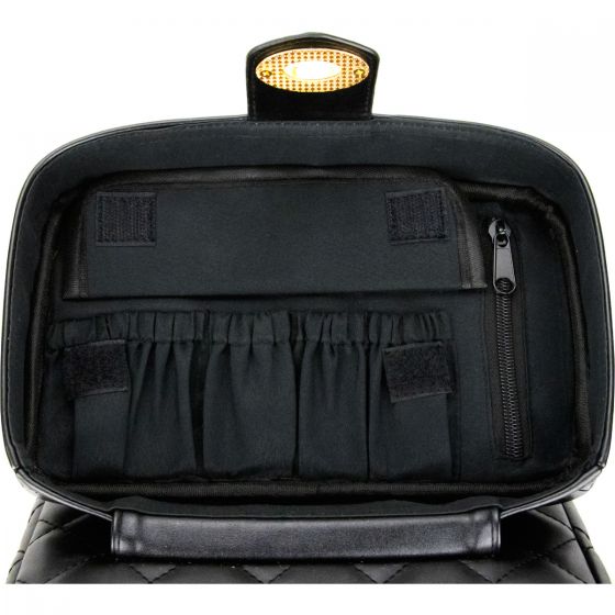 Tegolaio Black Quilted with Gold Chain Strap-VB002 - eBest Makeup Cases