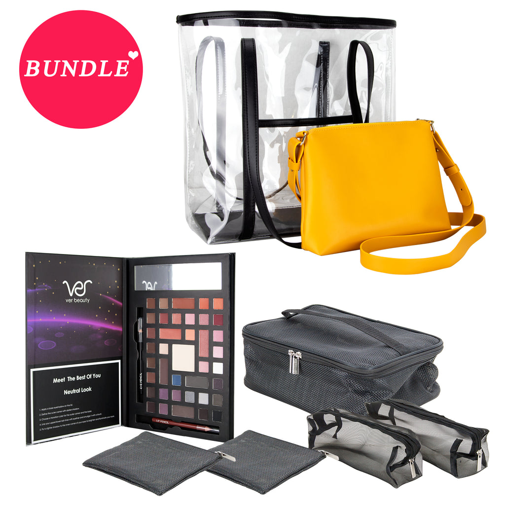 MDG SVB003- 2 in 1 Shoulder Makeup Bag with Travel Kit and Makeup Book Palette