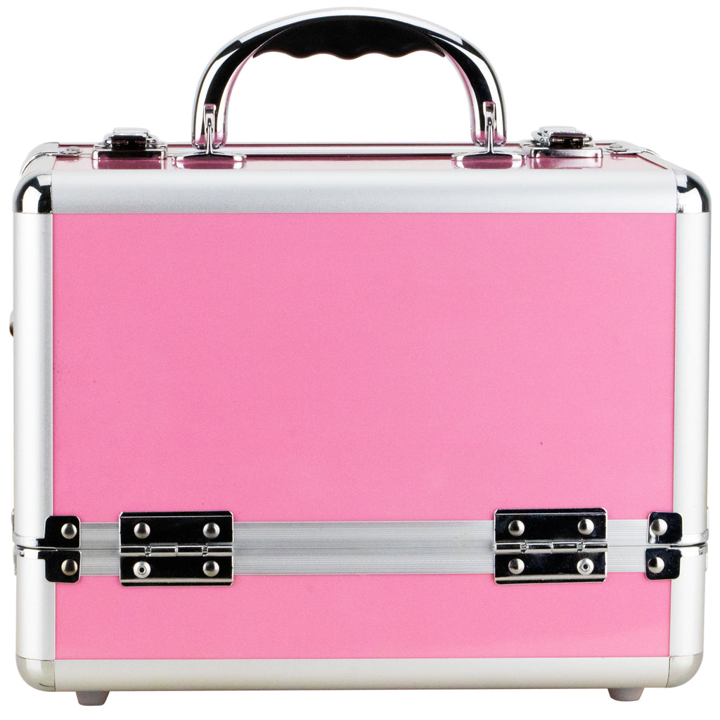 Santa Maria Aluminum Finish Makeup Case w/Accordion Trays by Ver Beauty-VK001 - eBest Makeup Cases