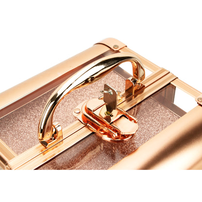 Dell'Unita Armored Acrylic Case with 2 Trays and Mirror by Ver Beauty-VK005 - eBest Makeup Cases