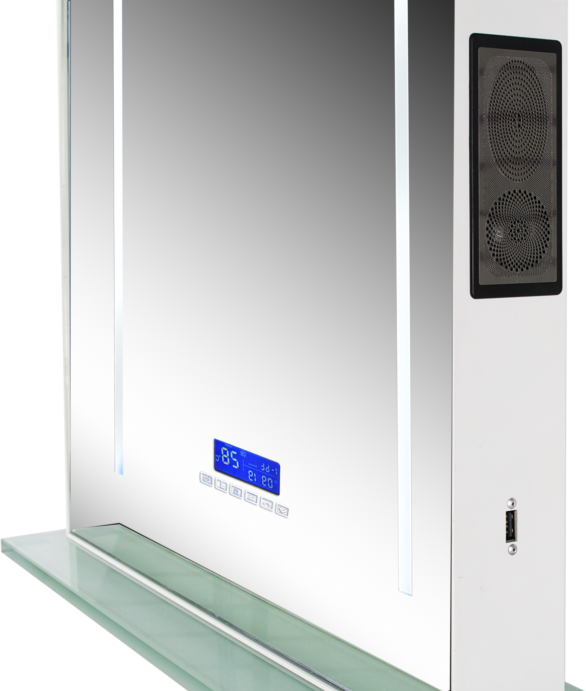 San Martino LED Vanity Full Mirror Tabletop in White-VL4201 - eBest Makeup Cases