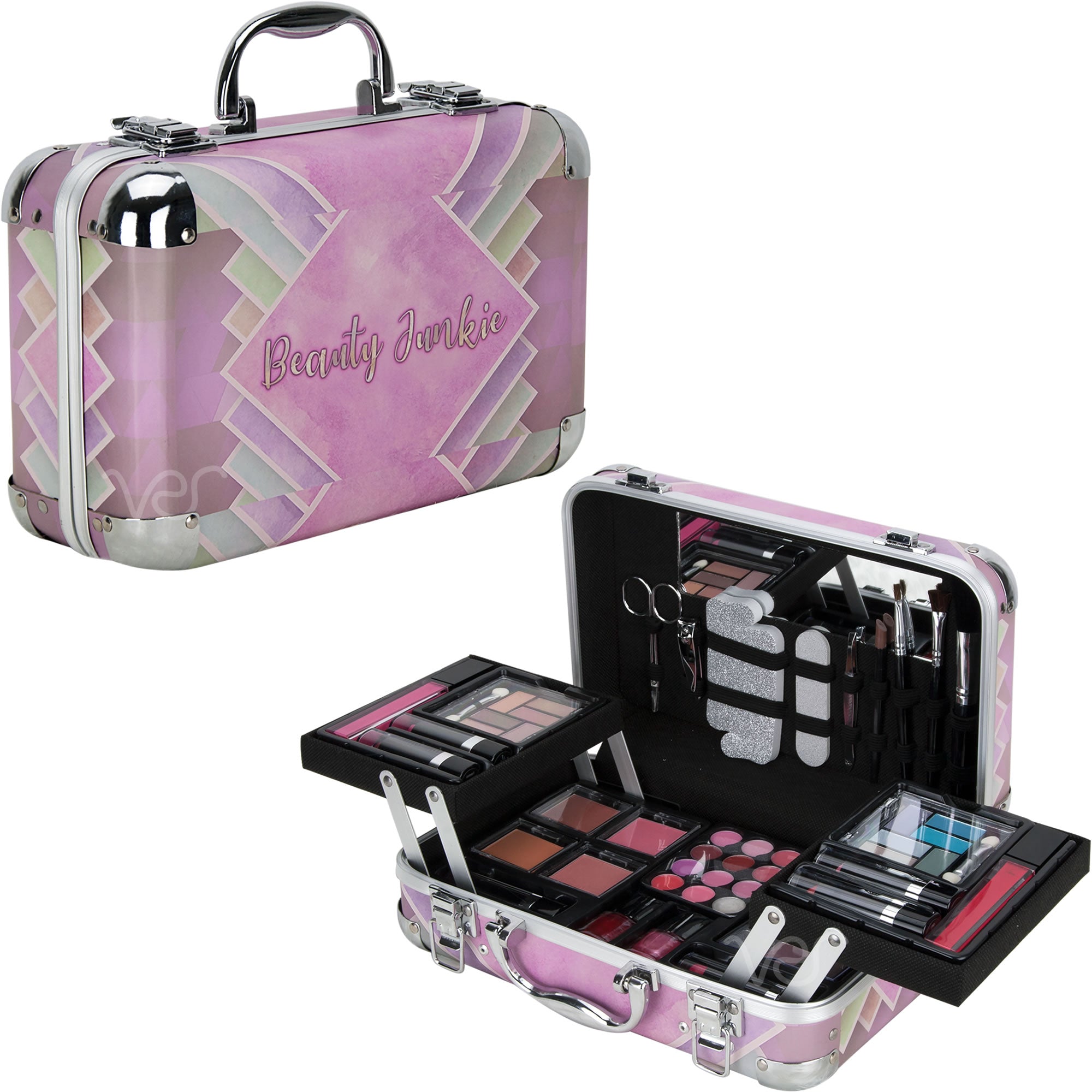 Verries メイクセット Beauty Junkie Pastel Makeup Case with Full Cosmetic Kit & Mirror