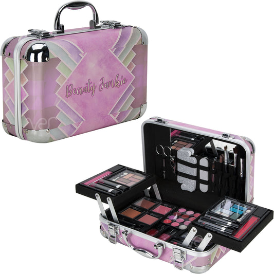 Beauty Junkie Pastel Makeup Case with Full Cosmetic Kit & Mirror