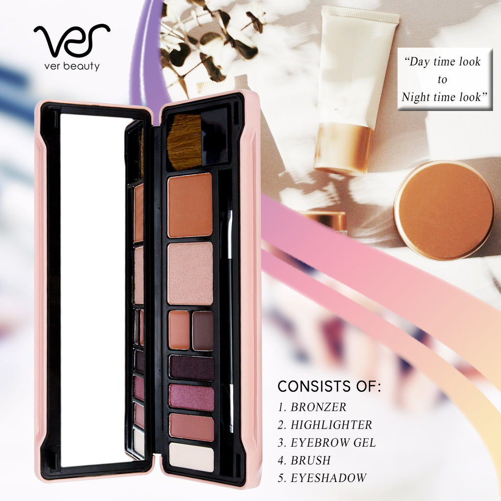 Natural Eyeshadows, Contour, and Cheek Makeup Palette by Ver Beauty-VMP1413
